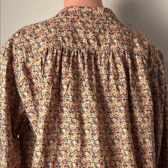 ba&sh Ines Peasant Blouse Pink Floral Print Long Sleeve 100%Cotton Size 2 - Picture 8 of 12